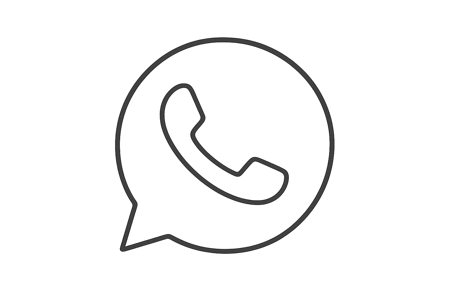 whatsapp black outlined icon